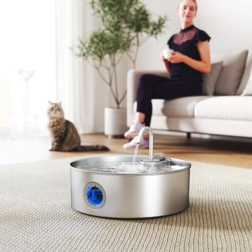 Fonte para Gatos em Aço Inoxidável, para proteger os teus animais do calor no verão