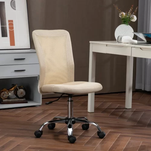 Uma cadeira de escritório cor cáqui que combina estilo e elegância