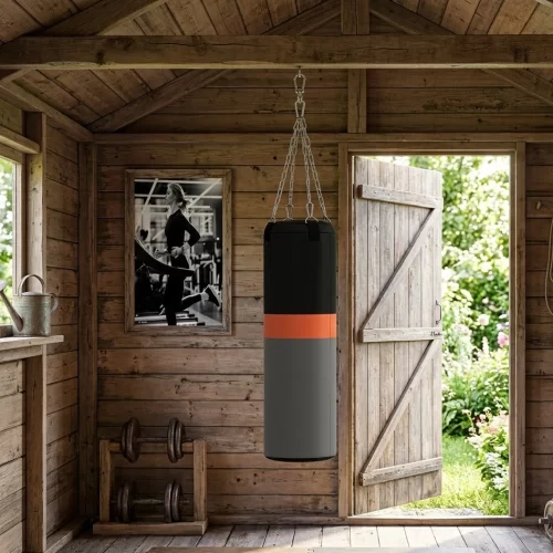Onde colocar saco de boxe em casa, abrigo de jardim como ginásio exterior coberto,