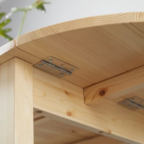 HOMCOM Mesa Dobrável Oval em Madeira Maciça 140 cm – Natural

