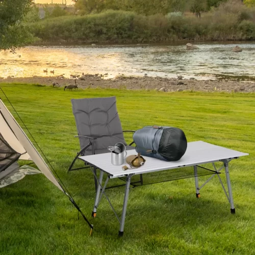 Outsunny Mesa de Piquenique Portátil em Alumínio com Altura Regulável