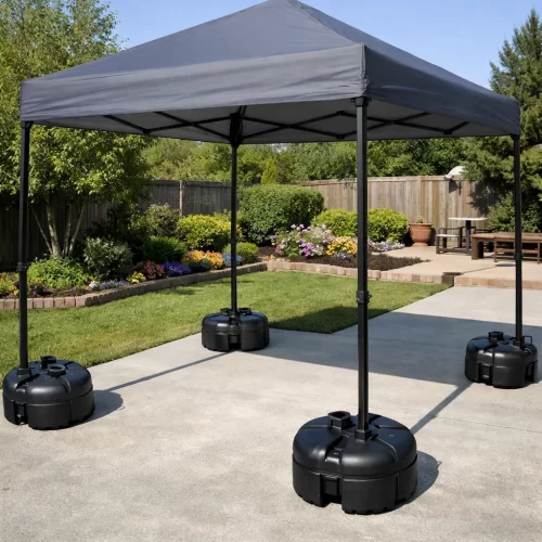 Bases de enchimento para fixar um gazebo em betão sem perfurar