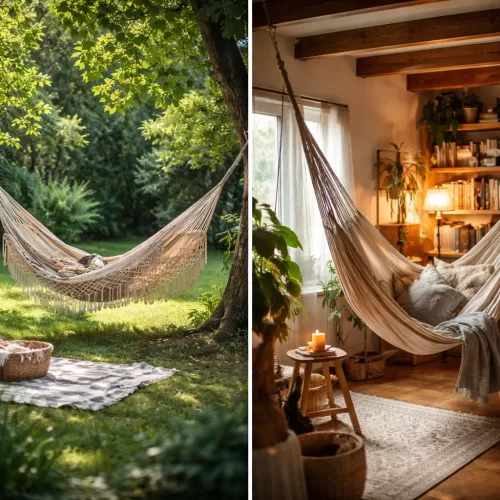 Rede de descanso para jardim e zona de relaxamento interior