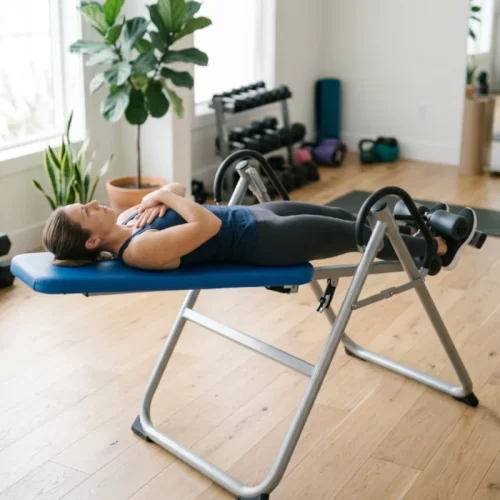 Aprenda a utilizar uma mesa de inversão com a técnica correta, ângulos seguros e exercícios eficazes para melhorar a flexibilidade e aliviar a pressão sobre a coluna