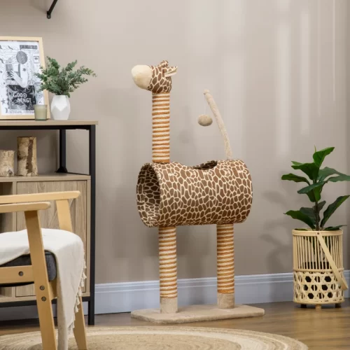 Árvore Arranhadora Girafa 101 cm Com Juta Para Gatos Médios