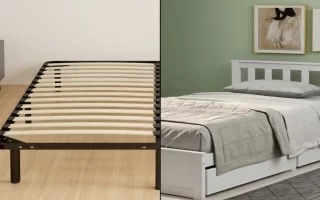 Comparativa visual entre estructura de cama de láminas y canapé
