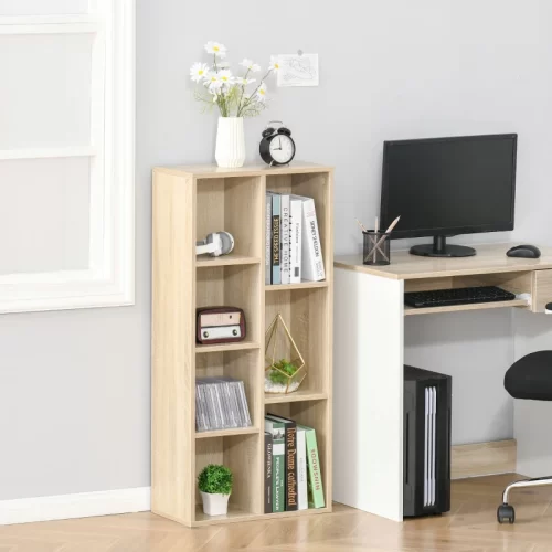 HOMCOM Estante com 7 Compartimentos Cubo - Carvalho