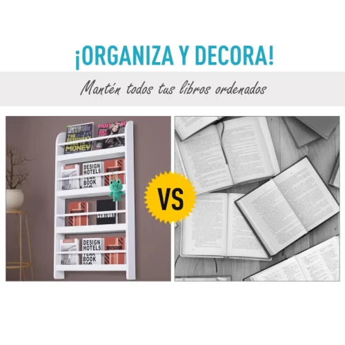 HOMCOM Estante de Parede com 4 Prateleiras - Branco