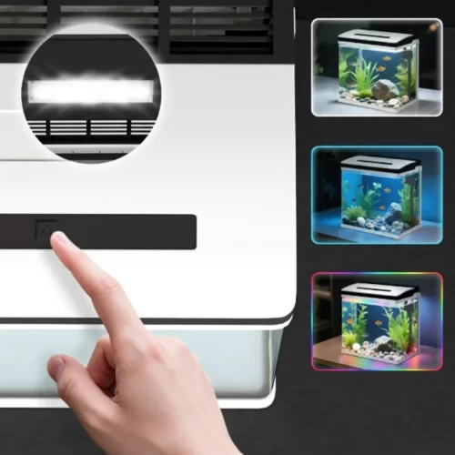 Aquário nano com luz LED tátil