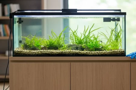 acuario-de-vidrio-envuelto-con-plastico-burbuja