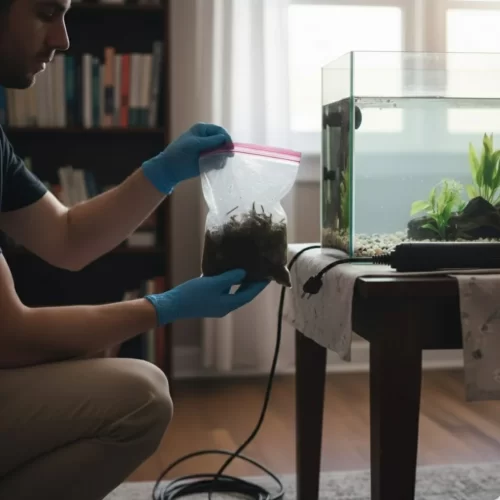 retirar substrato plantas e aquecedor